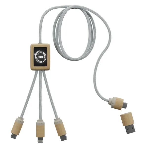 Main Product Image for Custom Imprinted SCX Design(TM) 5-in-1 Bamboo Charging Cable 2A