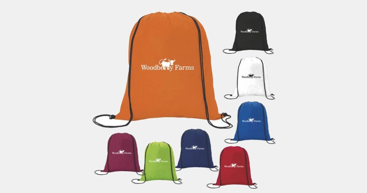 Custom Printed Non-Woven Drawstring Backpack with your logo ...