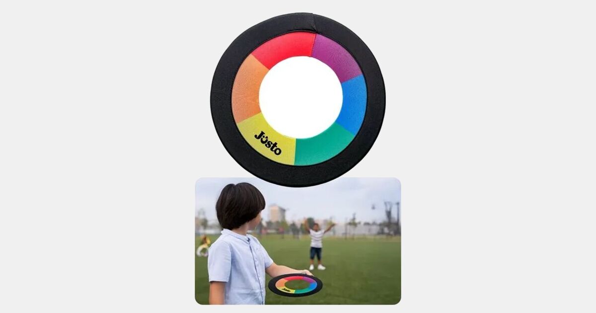 Custom Printed Rainbow Flying Ring with your logo | ImprintLogo.com