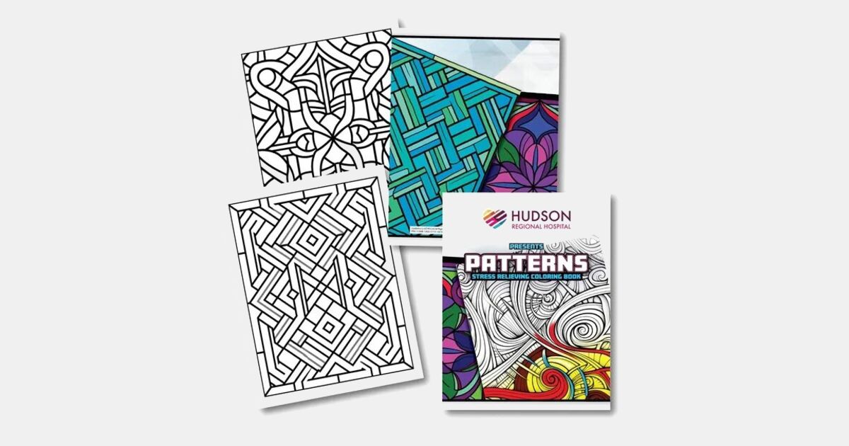 Custom Printed Patterns Stress Relieving Coloring Book with your logo ...