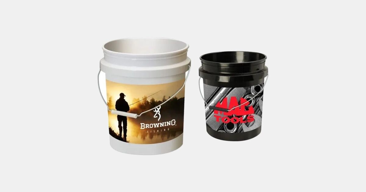 Custom Printed 5 Gallon Custom Metal Handle Bucket with your logo ...