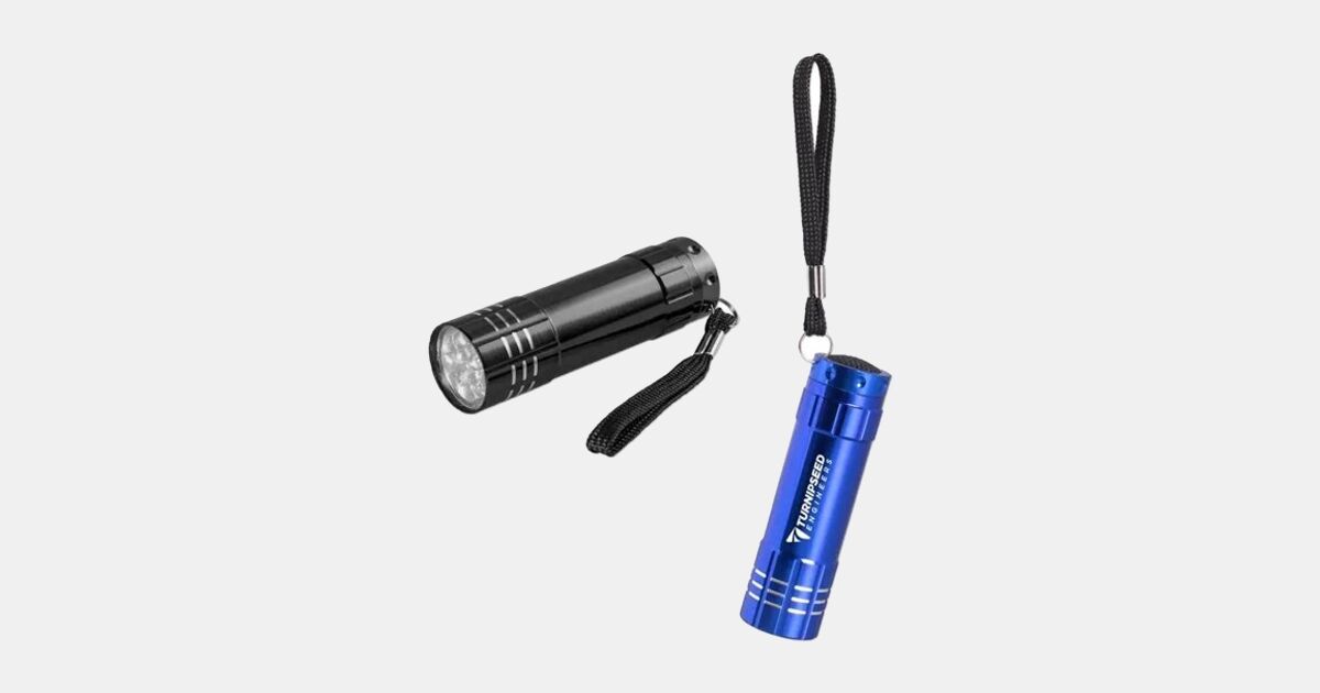 Custom Printed Aluminum Flashlight with Strap with your logo ...