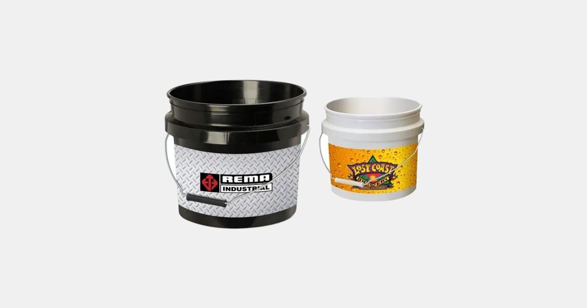 Branded 3 1/2 Gallon Custom Metal Handle Bucket with your logo ...