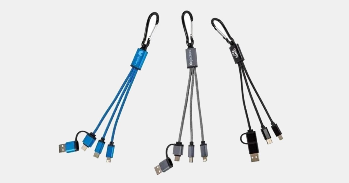 Laser Engraved Libra 4-in-1 Charging Cable Set with your logo ...
