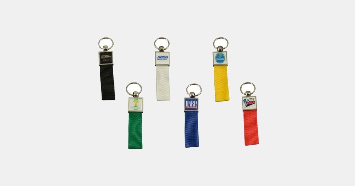 Inprint Keychains Custom Printed Keychain w/ Strap with your logo | ImprintLogo.com