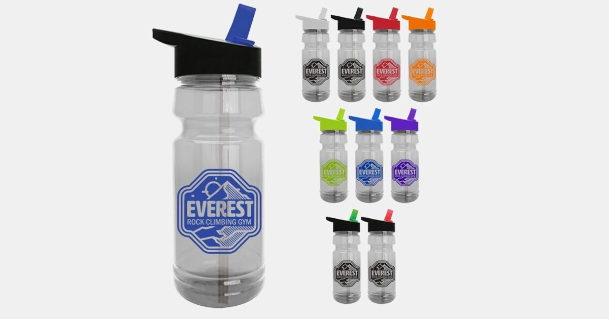 Custom Trainer Clear Sports Bottles with Flip Straw Lid 24 oz with your ...