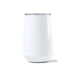 Aviana(TM) Clover Double Wall Stainless Wine Tumbler - 12 Oz. - White Opaque Gloss