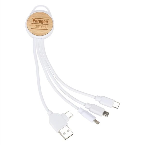 Main Product Image for Custom Printed Bamboo 3-in-1 6- Charging Cable