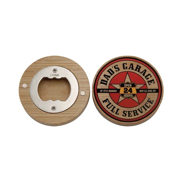 Main Product Image for Custom Imprinted Bamboo Magnetic Bottle Opener, Full Color