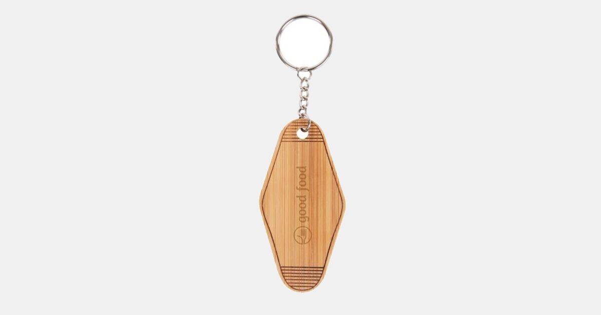 Bamboo Motel Style Keychain with your logo | ImprintLogo.com