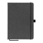 Carson 5.8" x 8.3" Recycled PU Leather Notebook - Black