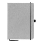 Carson 5.8" x 8.3" Recycled PU Leather Notebook - Light Gray