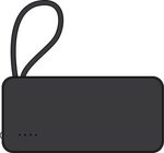 Chancellor 5000 mAh Power Bank with USB-C Built-in Cable - Medium Black