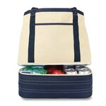 Coastal Cotton Insulated Tote - Navy Blue-natural