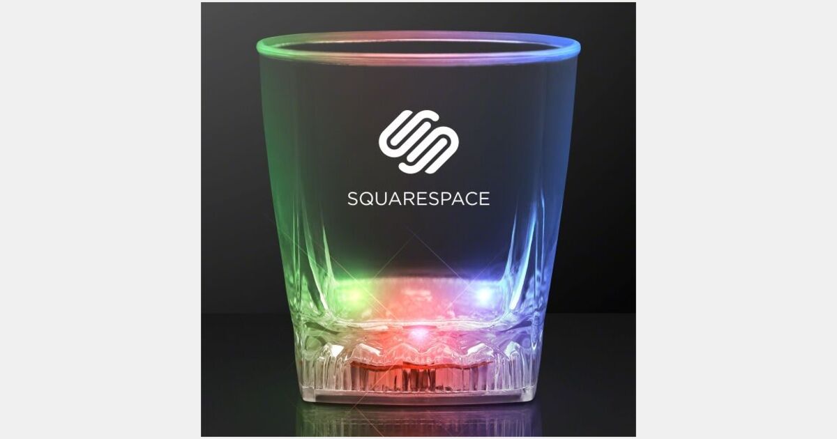 Color Change LED Whiskey Rocks Glass with your logo | ImprintLogo.com
