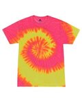 Colortone Multi-Color Tie-Dyed T-Shirt - Fluorescent Swirl