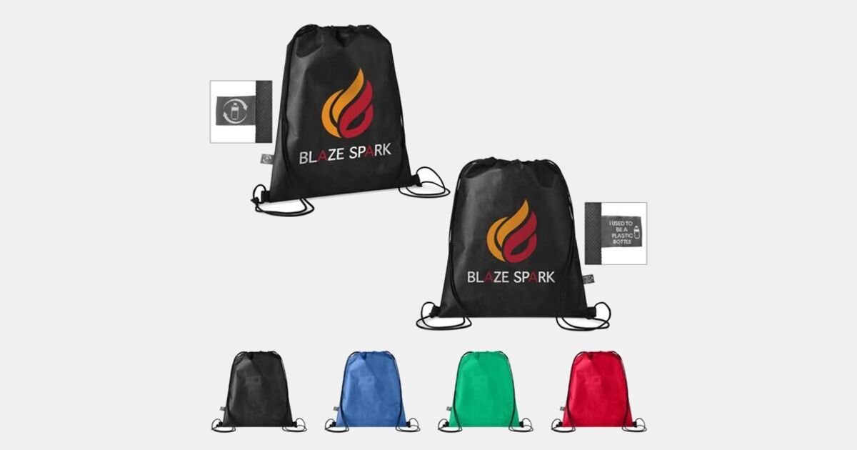 Custom Printed Recycled Non-Woven Drawstring Backpack with your logo ...