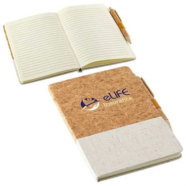 Main Product Image for Custom Printed Cork & Linen Journal with Eco Pen