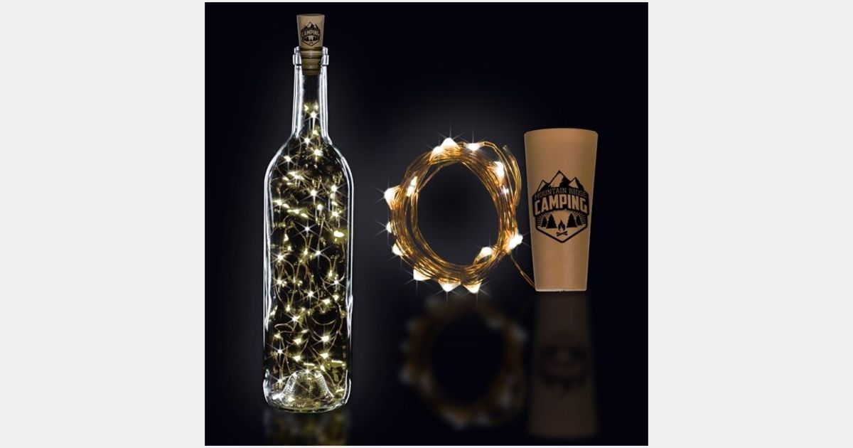 String Lights Custom Imprinted Cork String Light Set | ImprintLogo.com