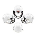 Custom 2 Sided Mini Riddell Speed Football Helmet - White with Black