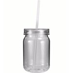 Custom Imprinted 24 oz. Plastic Mason Jar - Clear