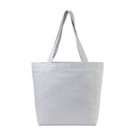 Custom Imprinted AWARE(TM) Recycled Cotton Shopper Tote Bag - Light Grey