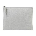 Custom Imprinted AWARE(TM) Recycled Cotton Zippered Pouch - Light Grey