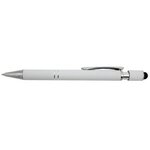 Custom Imprinted Halcyon(R) Metal Spin Top Pen Full Color - White