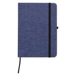 Custom Imprinted Heathered Journal with pen loop - Navy Blue