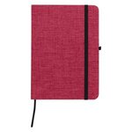 Custom Imprinted Heathered Journal with pen loop - Red