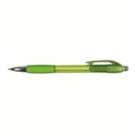 Custom Imprinted Mardi Gras Grip Pen Full Color - Transparent Green