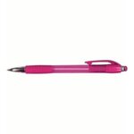 Custom Imprinted Mardi Gras Grip Pen Full Color - Transparent Pink