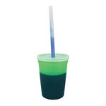 Custom Imprinted Mood 12 oz. Stadium Cup/Straw/Lid Set - Green to Blue