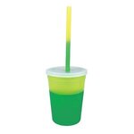 Custom Imprinted Mood 12 oz. Stadium Cup/Straw/Lid Set - Yellow To Green