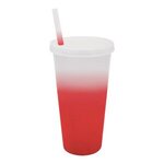 Custom Imprinted Mood 26 oz. Tumbler w/ Lid and Straw Full Color - Frosted To Red