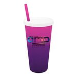 Custom Imprinted Mood 26 oz. Tumbler w/ Lid and Straw Full Color -  