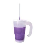 Custom Imprinted Mood(TM) oz. Stackable Beer Stein/Straw/Lid Set - Frosted/purple