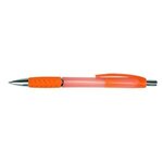 Custom Imprinted Nite Glow Grip Pen - Silkscreen - Neon Orange