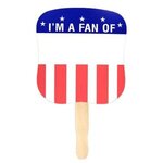 Custom Imprinted Patriotic Hand Fan - White Background