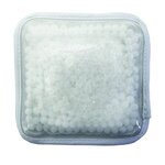 Custom Imprinted Plush Square Gel Bead Hot/Cold Pack Full Color - White