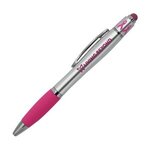 Custom Imprinted Ribbon Spin Top Pen with Stylus -  