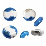 Custom Imprinted Round Pencil Sharpener Eraser Combo, Full Color - Transparent Blue