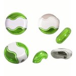 Custom Imprinted Round Pencil Sharpener Eraser Combo, Full Color - Transparent Green