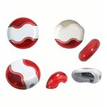 Custom Imprinted Round Pencil Sharpener Eraser Combo, Full Color - Transparent Red