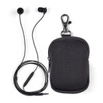 Custom Imprinted Swift Earbuds with Travel Case - Black