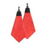 Custom Imprinted Tri-Fold Waffle Towel with Clip - Red