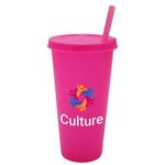 Custom Imprinted Tumbler with Lid and Straw Full Color 26 oz. -  