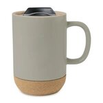 Custom Imprinted Valo Ceramic Lidded Mug - 14 Oz. - Sage Gray