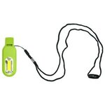 Custom Imprinted Whistle/COB Light Lanyard - Lime Green