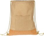 Custom Printed Carina RPET & Cork Drawstring Backpack - Medium Natural